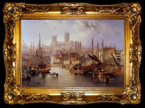framed  unknow artist Seascape, boats, ships and warships. 34, ta009-2